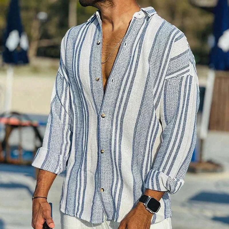 Leinen Button-Down Hemd Für Herren