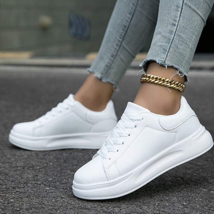 Weiße Ledersneaker für Damen