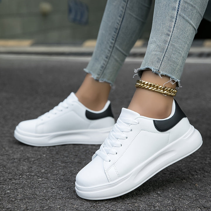 Weiße Ledersneaker für Damen