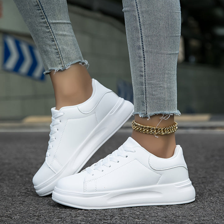 Weiße Ledersneaker für Damen