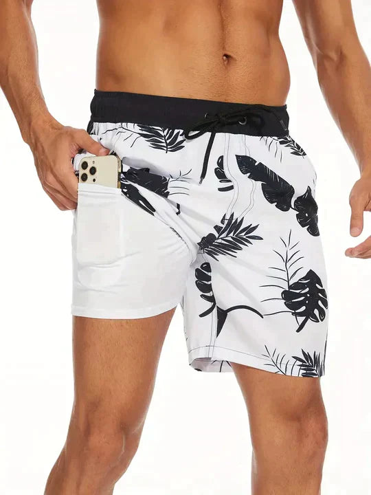 Trendige Herren-Badeshorts mit Innenfutter und praktischer Handytasche