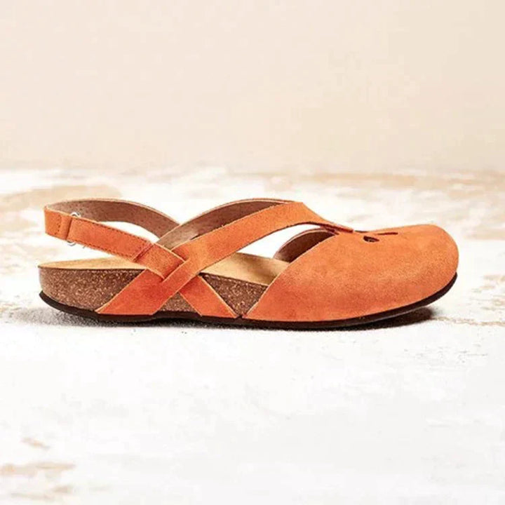 Damen Sommersandalen mit geschlossener Spitze und Knöchelriemen