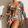 Damen Bikini Dreiteiler mit Blumenmuster