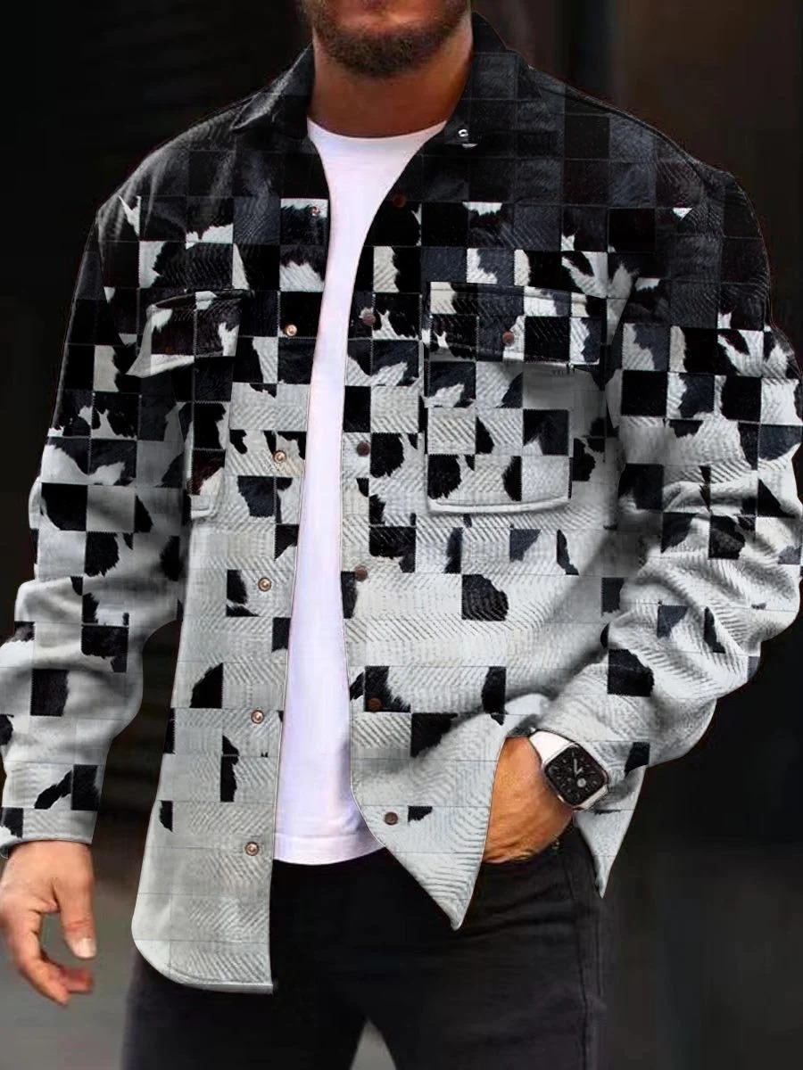 Herrenjacke mit Knopfverschluss und Brusttaschen