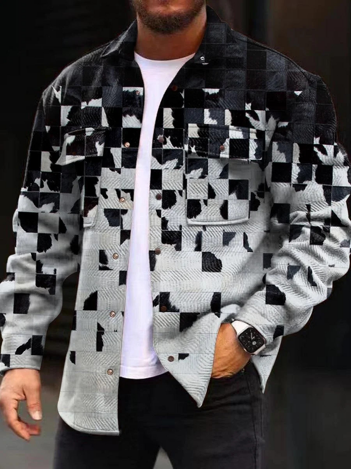 Herrenjacke mit Knopfverschluss und Brusttaschen
