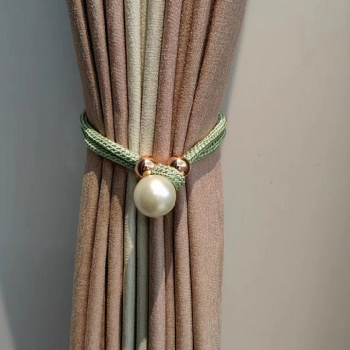 Glänzendes, elegantes 2-teiliges Set Perlenvorhang mit Raffhalter