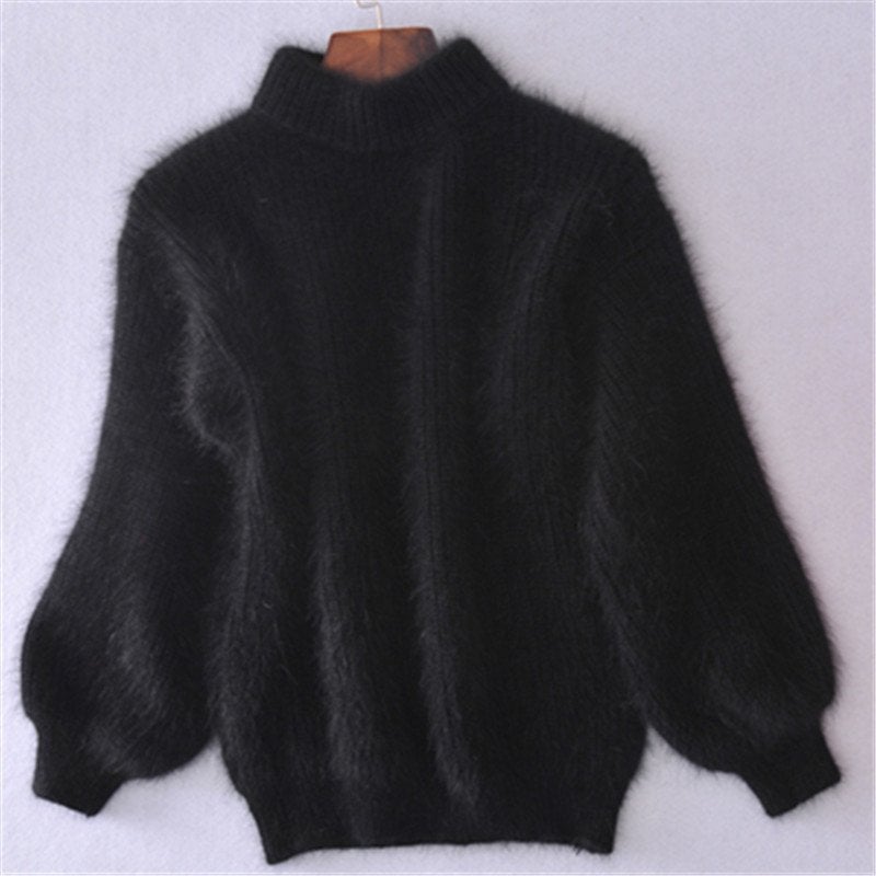 Mohair-Rollkragenpullover