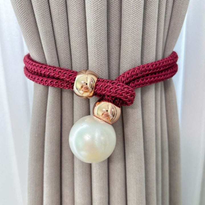 Glänzendes, elegantes 2-teiliges Set Perlenvorhang mit Raffhalter