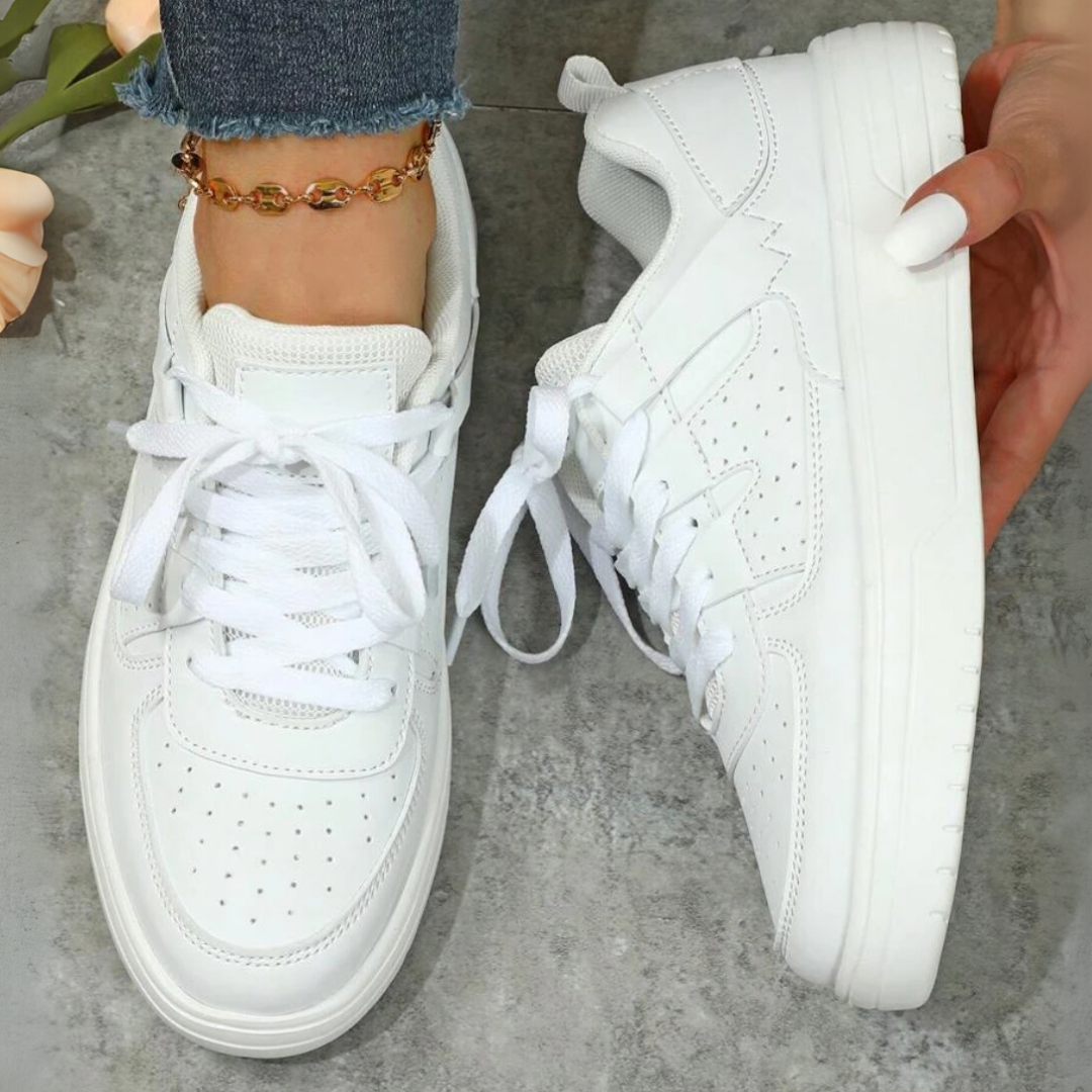 Damen Sommer-Sneaker mit Schnürsenkeln und dicker Sohle