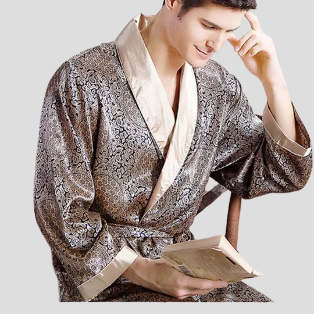 Herren-Kimono-Satin-Bademantel