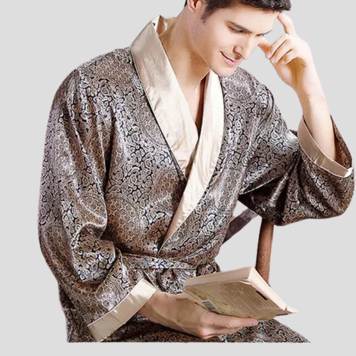 Herren-Kimono-Satin-Bademantel