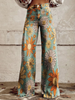 Damen Sommerjeans mit Hoher Taille und Weiter Bein