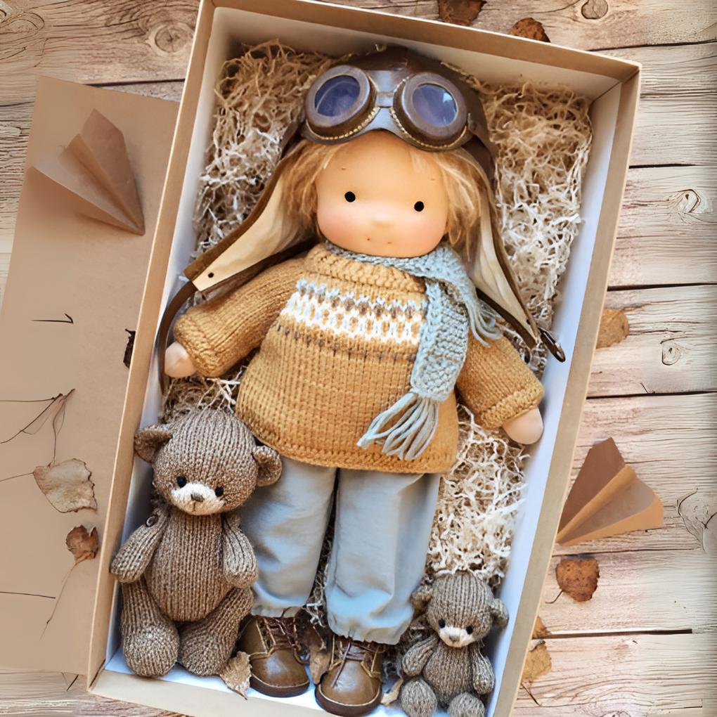 Handgefertigte Waldorf-Kuschelpuppe