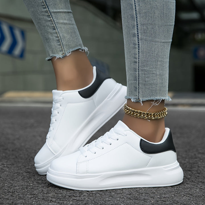 Weiße Ledersneaker für Damen