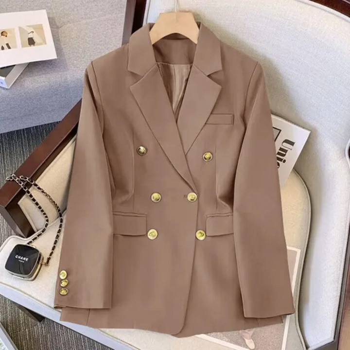 Damen Doppelreiher Blazer mit goldfarbenen Knöpfen