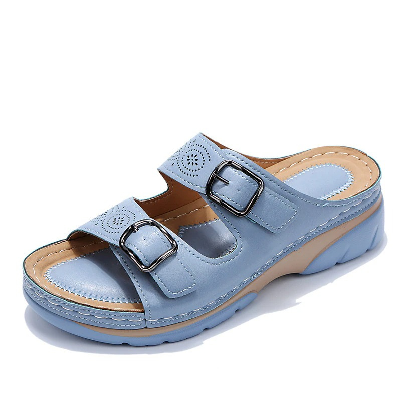 Damen Slip-on Sandalen mit Riemen für den Sommer