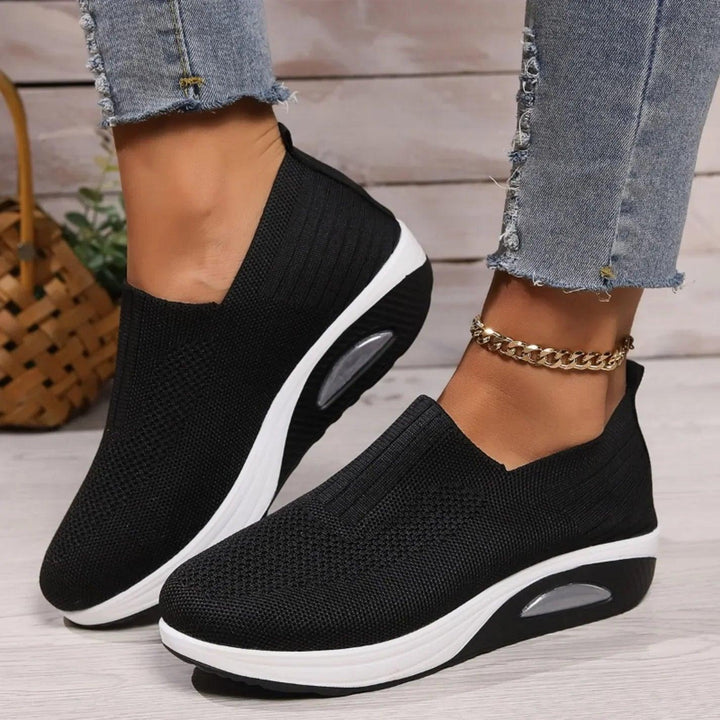 Damen Slip On Sommer Sneaker mit Texturierte Oberfläche