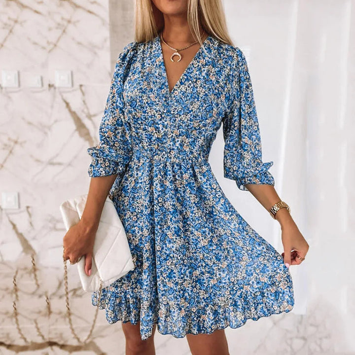 Boho-Minikleid mit Blumenmuster