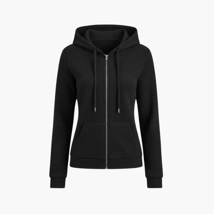 Damen Zip-Up Hoodie mit verstellbarem Kapuzenzug