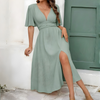 Damen Leinen Sommerkleid