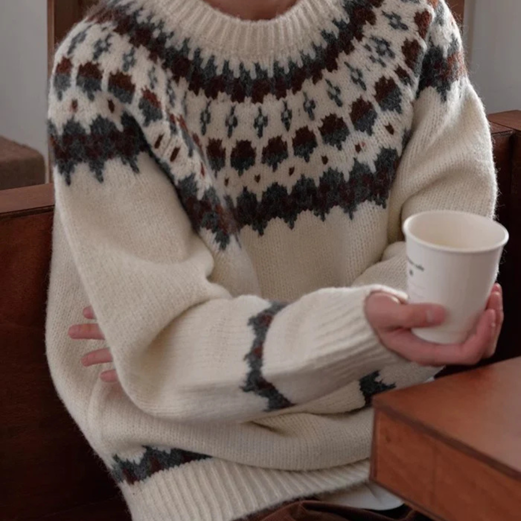 Vintage-Pullover mit Rundhalsausschnitt für Herren