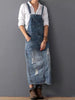 Damen Latzkleid aus Denim mit Trägern und Taschen