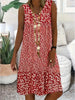 Damen Sommer Minikleid mit V-Ausschnitt und Blumenmuster