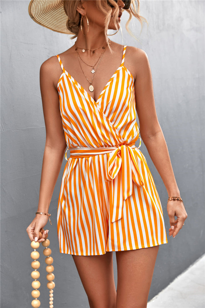 Damen ärmelloser Jumpsuit mit Streifen für den Sommer