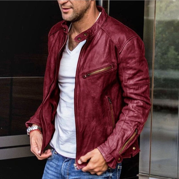 Max – Elegante und wasserabweisende Lederjacke für Herren