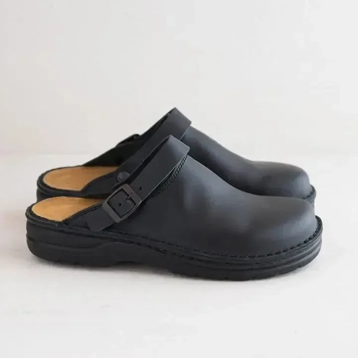 Unisex-Clogs aus Leder zum Hineinschlüpfen