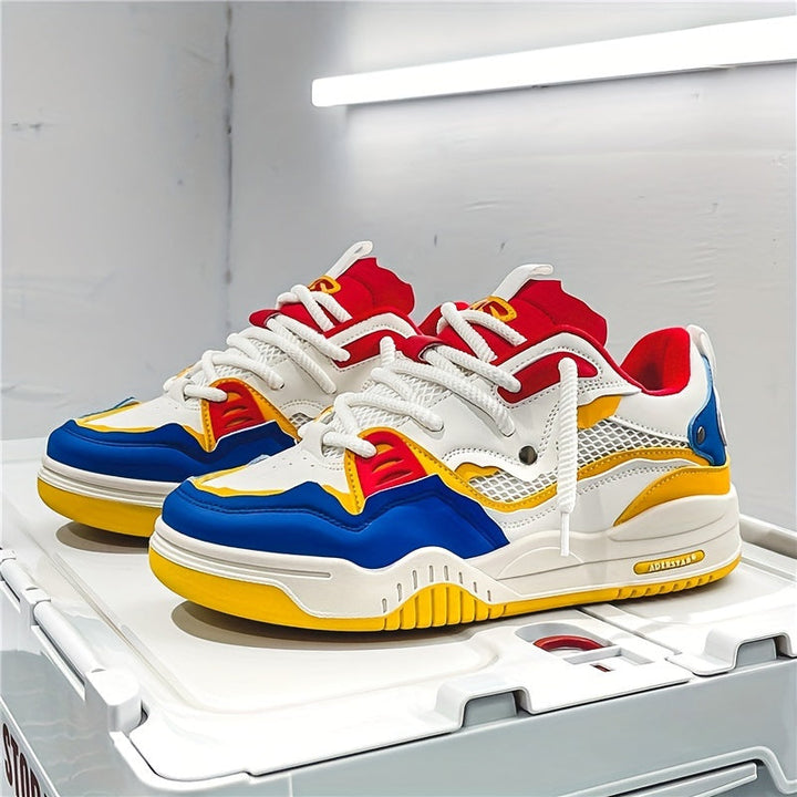 Herren Sneaker mit Schnürverschluss und Colorblock-Design