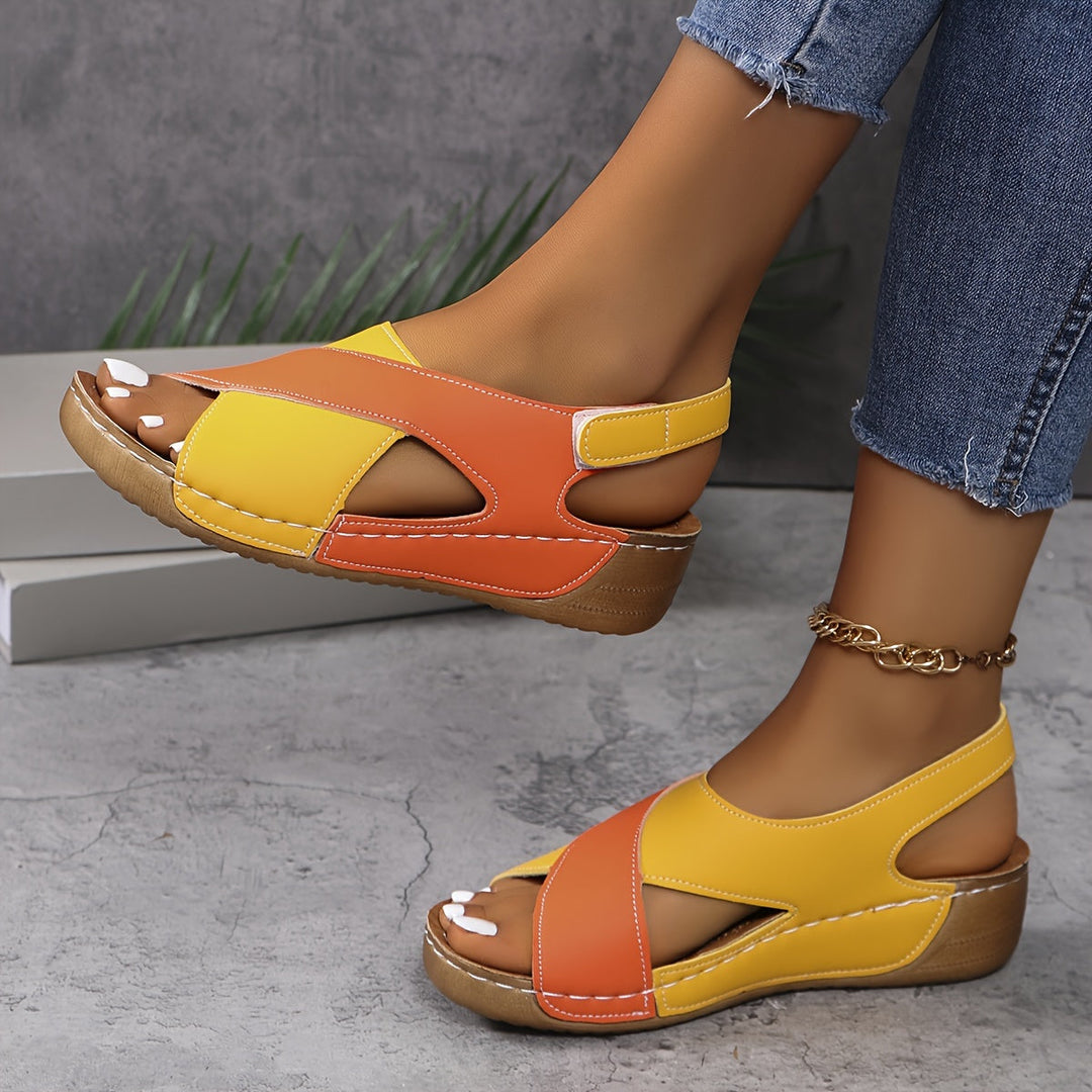 Damen Wedgesandalen für den Sommer mit Knöchelriemen
