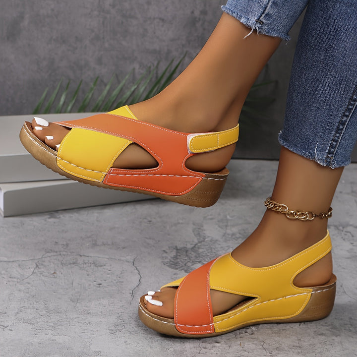 Damen Wedgesandalen für den Sommer mit Knöchelriemen