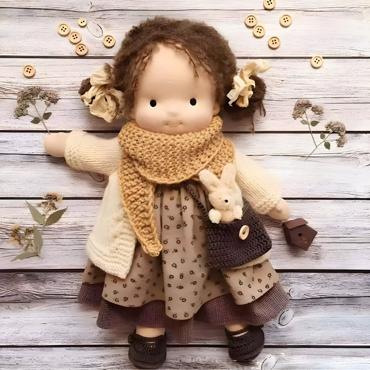 Handgefertigte Waldorf-Kuschelpuppe