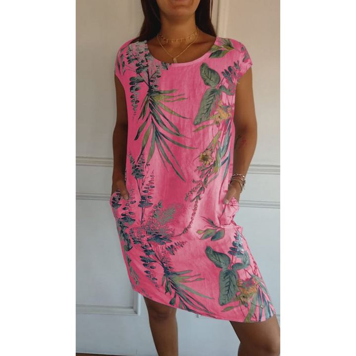 Bequemes Kleid mit Rundhalsausschnitt