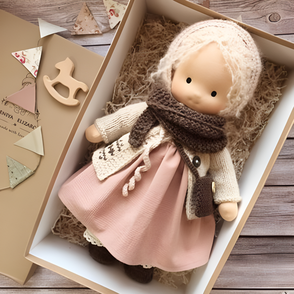 Handgefertigte Waldorf-Kuschelpuppe