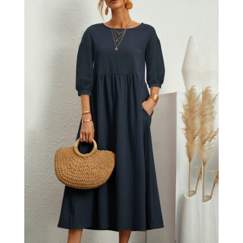 Elegantes Sommerkleid mit Smokarbeit für Damen