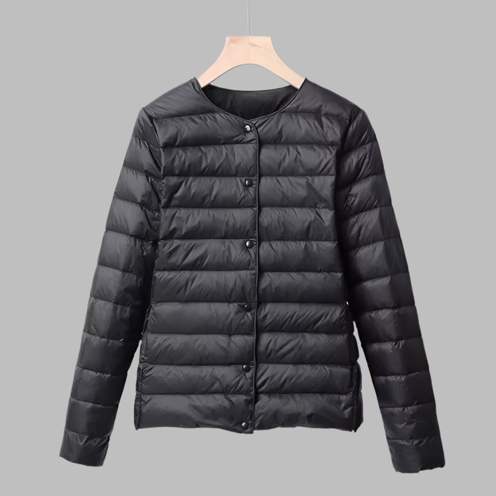 Kragenlose, tragbare Daunenjacke für Frühling und Winter