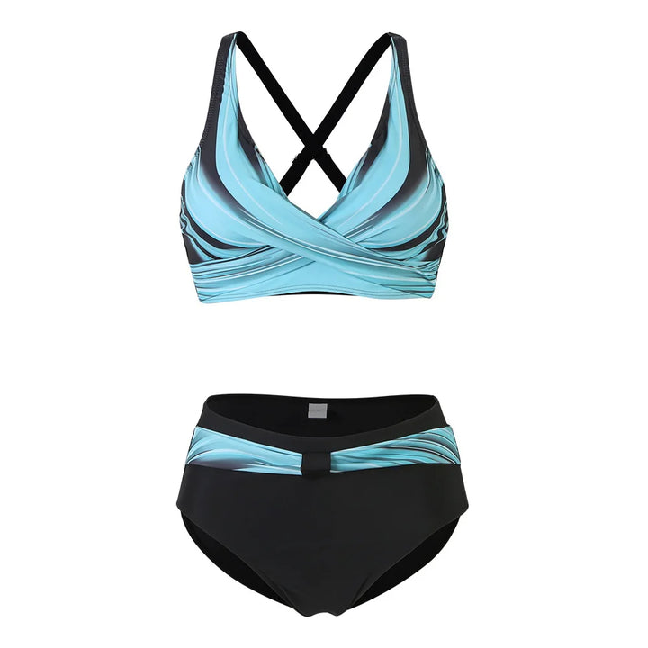 Bikini-Set mit hohem Bund und stylischem Print