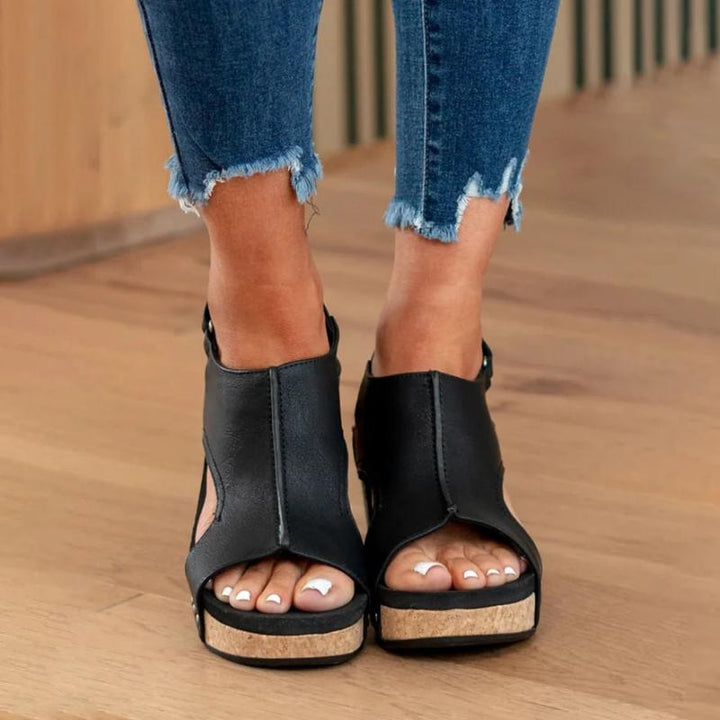Orthopädische Ledersandalen für Damen mit zusätzlicher Unterstützung
