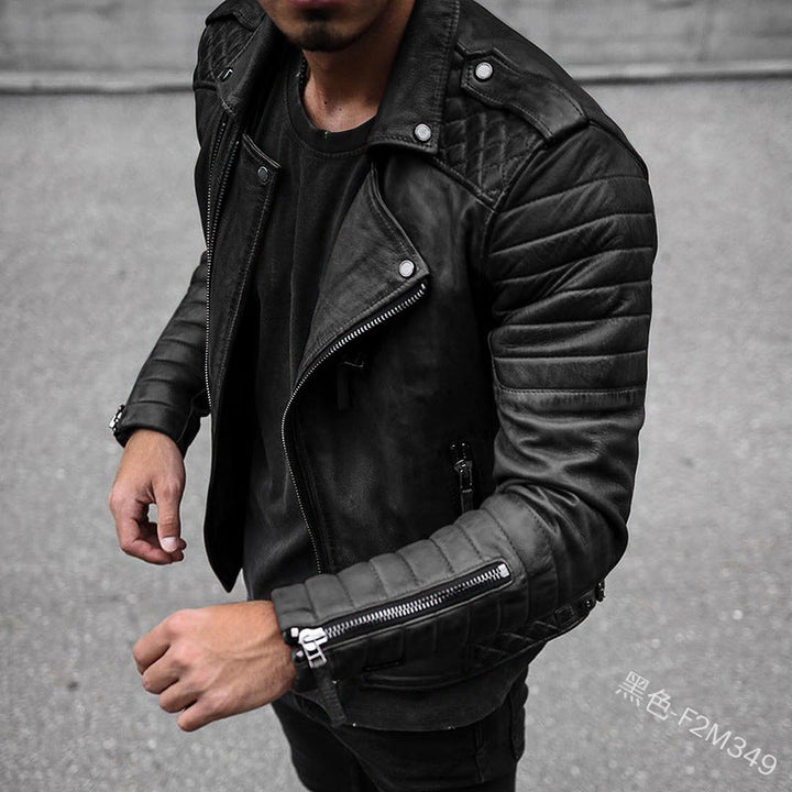 Herren-Bikerjacke aus Leder