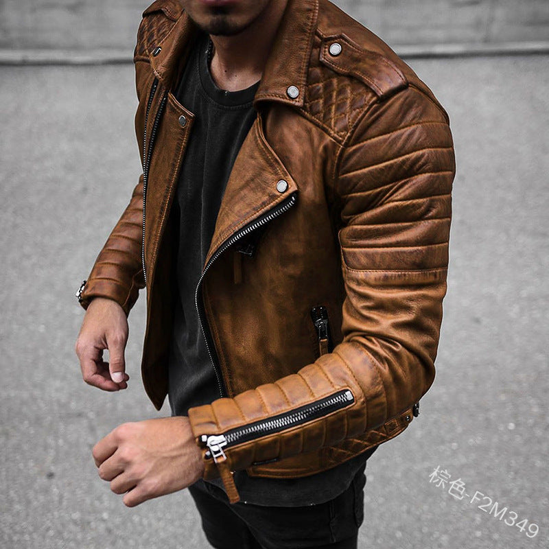 Herren-Bikerjacke aus Leder