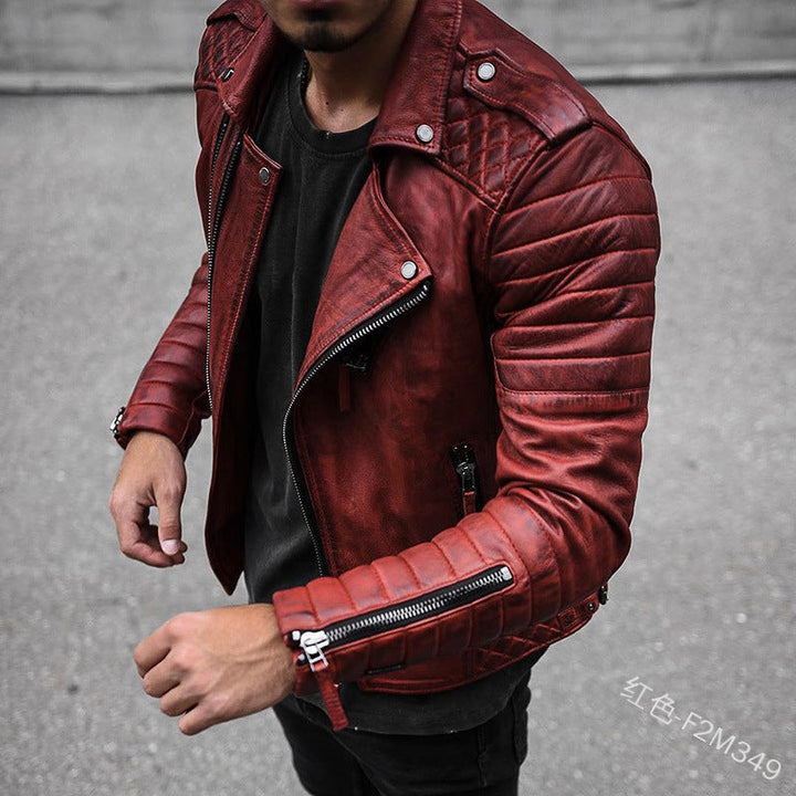 Herren-Bikerjacke aus Leder