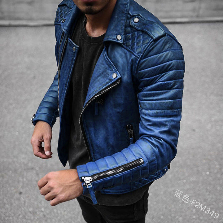 Herren-Bikerjacke aus Leder