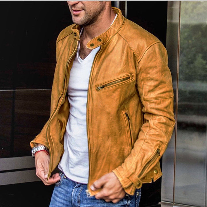 Max – Elegante und wasserabweisende Lederjacke für Herren