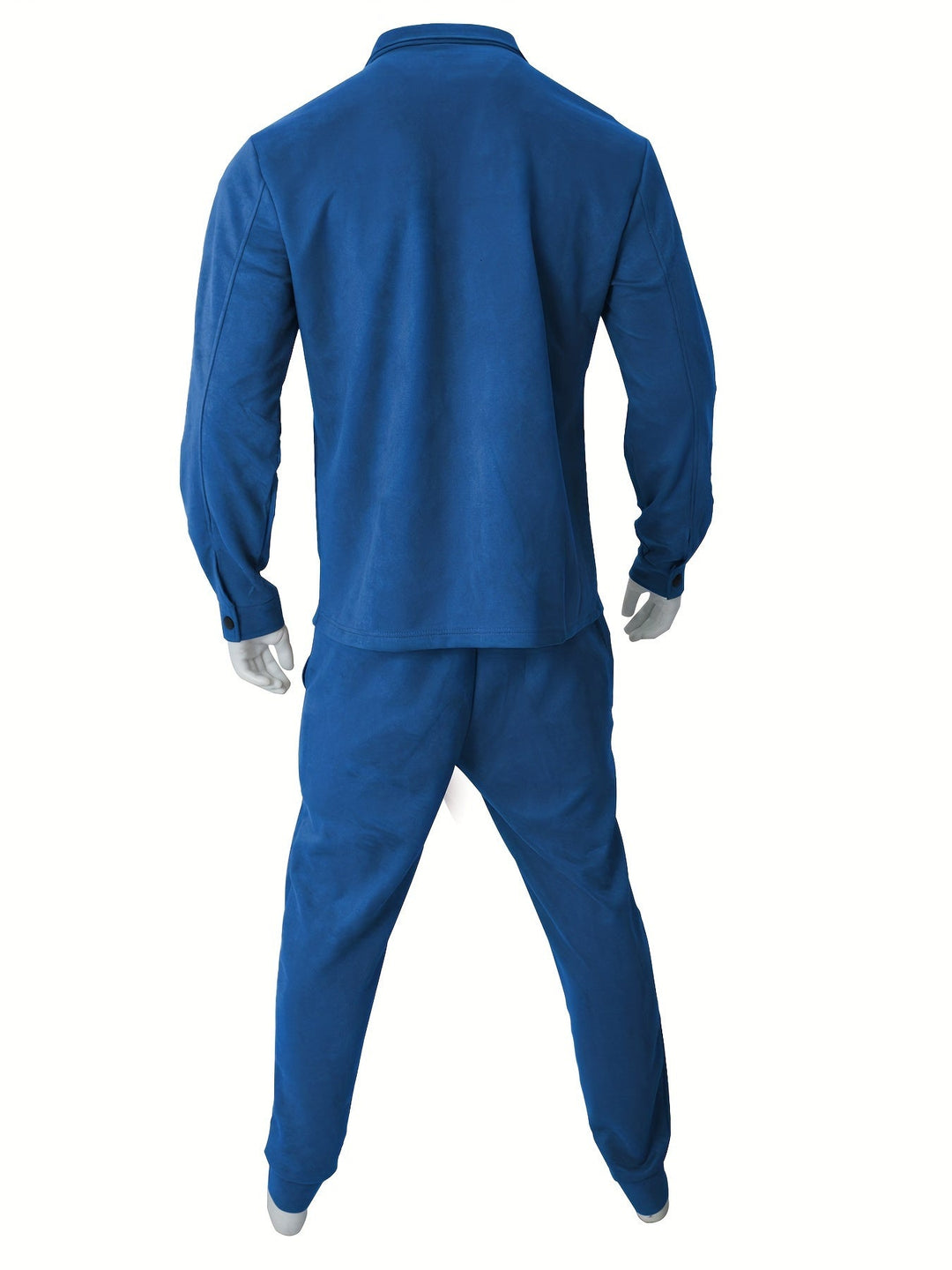 Herren Jacken- und Hosen-Set mit Knopfverschluss und Taschen
