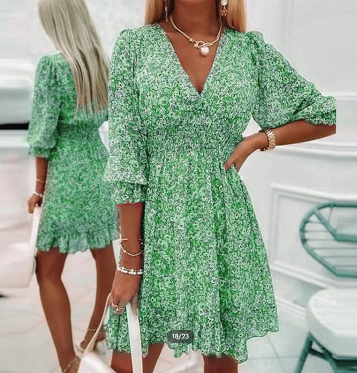 Boho-Minikleid mit Blumenmuster