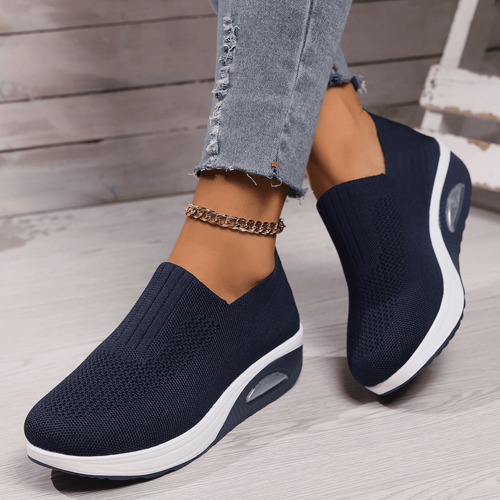 Damen Slip On Sommer Sneaker mit Texturierte Oberfläche