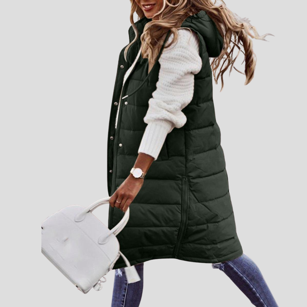 Damen-Lange Kapuzenweste