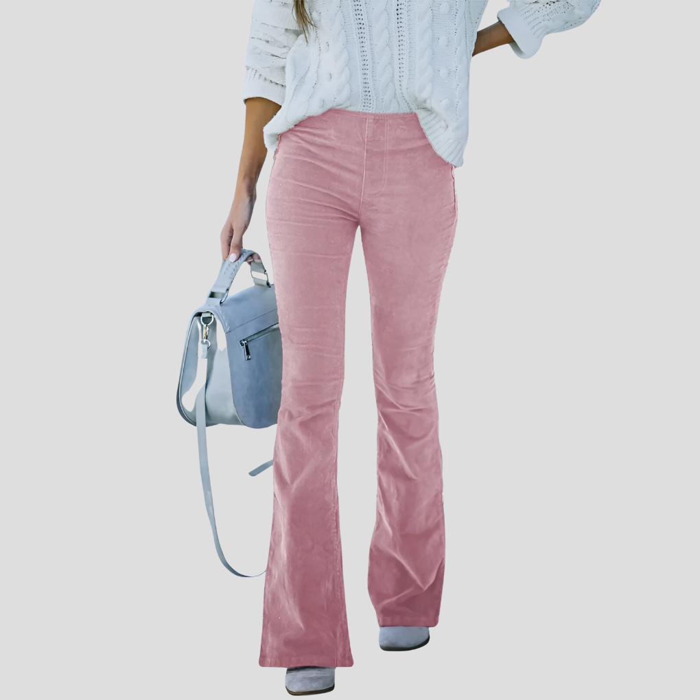 Damenhose aus Vintage-Cord mit hoher Taille